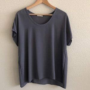 EUC Sheer Charcoal Gray Blouse SZ XL
